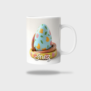 Kubek ceramiczny biały z nadrukiem 330ml WĄŻ