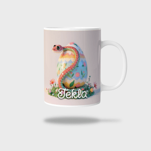 Kubek ceramiczny biały z nadrukiem 330ml WĄŻ