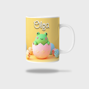 Kubek ceramiczny biały z nadrukiem 330ml ŻABA